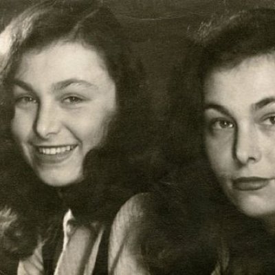 Austrian writer Ilse Aichinger with her twin sister Helga Aichinger